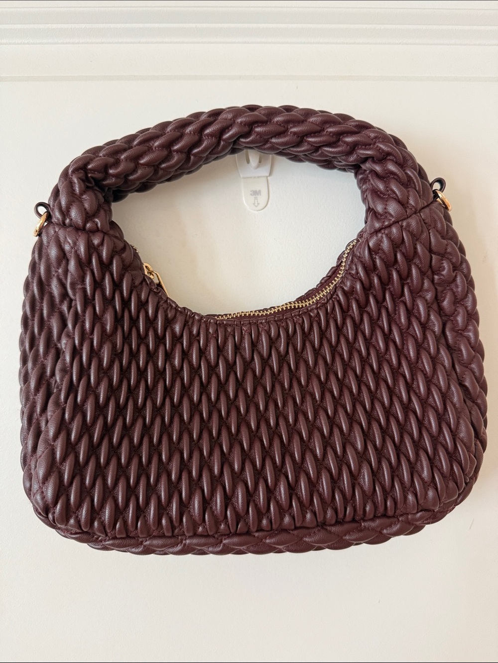 Top-Handle Bag in Burgundy
